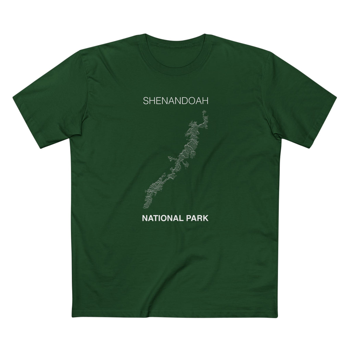 Shenandoah National Park T-Shirt Lines in Forest Green