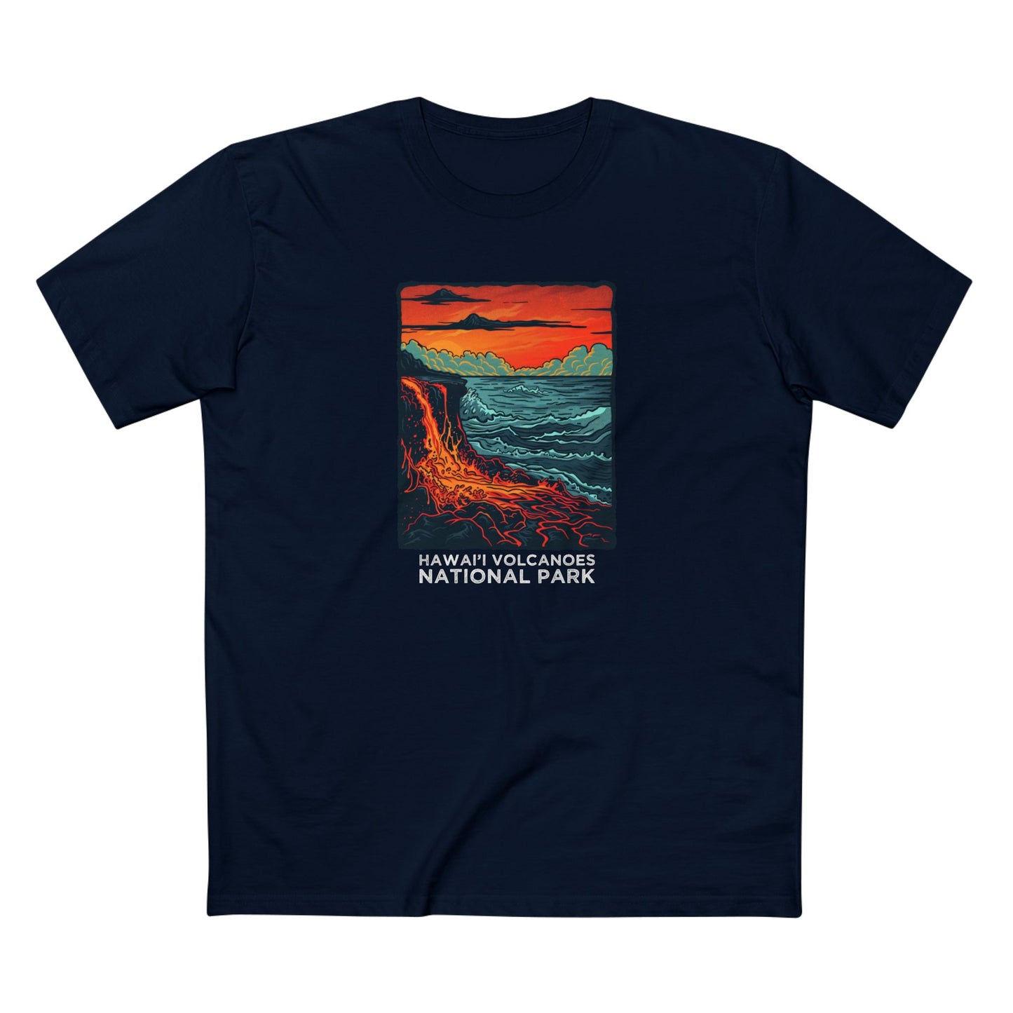 Hawai'i Volcanoes National Park T-Shirt - Sea Lava in Navy
