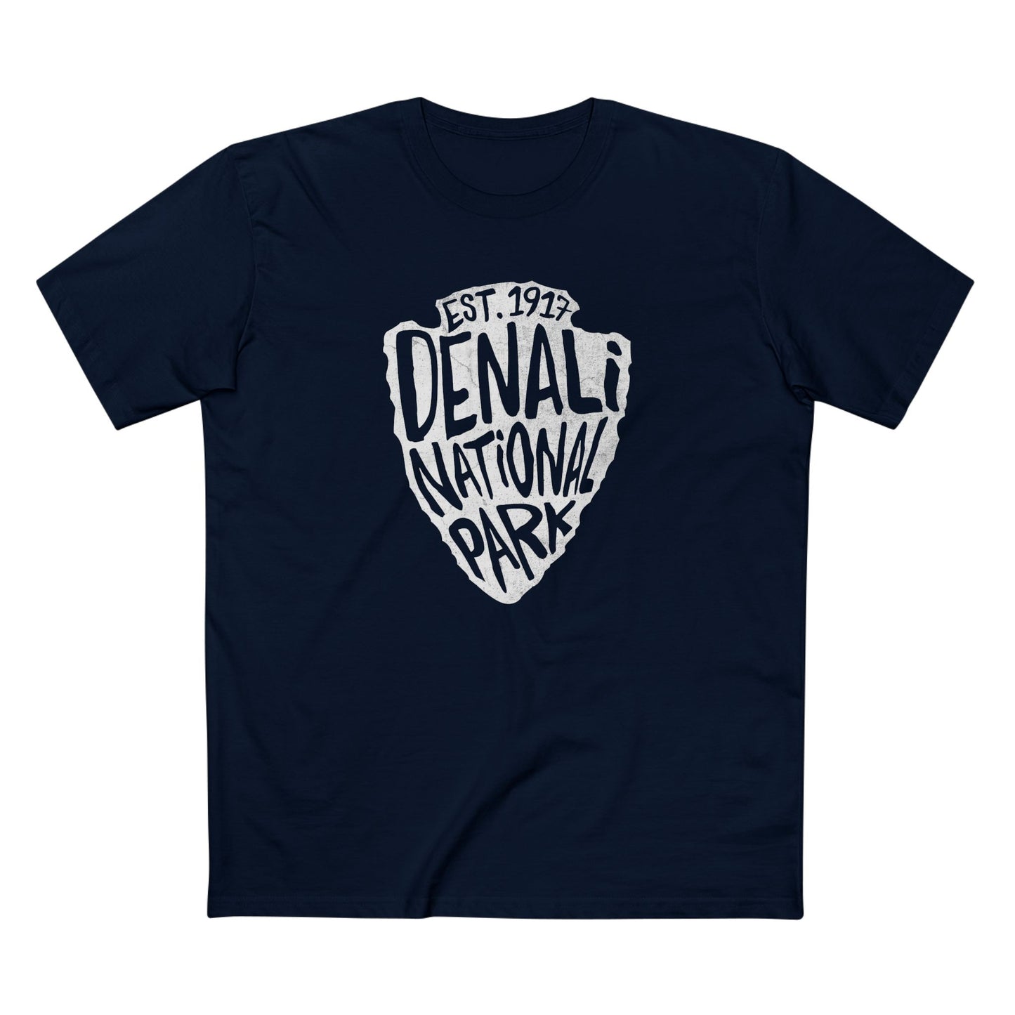 Denali National Park T-Shirt - Arrowhead Design in Navy