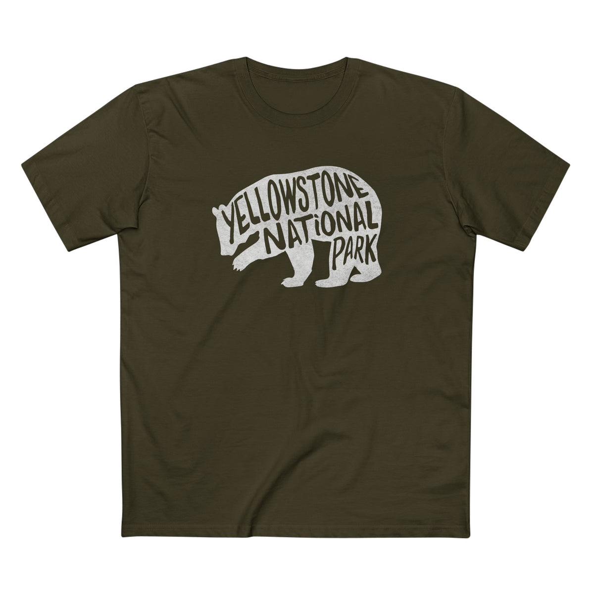 Yellowstone National Park T-Shirt - Grizzly Bear in Army