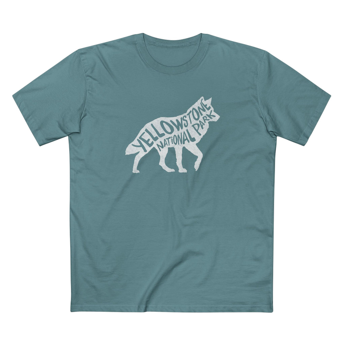 Yellowstone National Park T-Shirt - Gray Wolf in Slate Blue