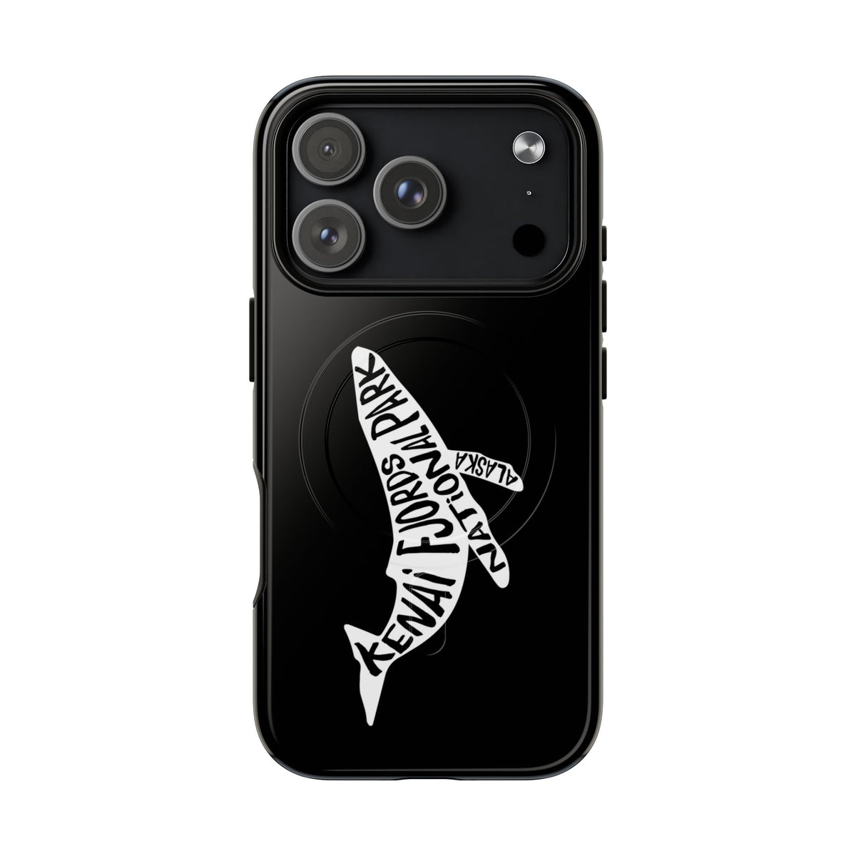 Kenai Fjords National Park iPhone case with MagSafe featuring humpback whale artwork.