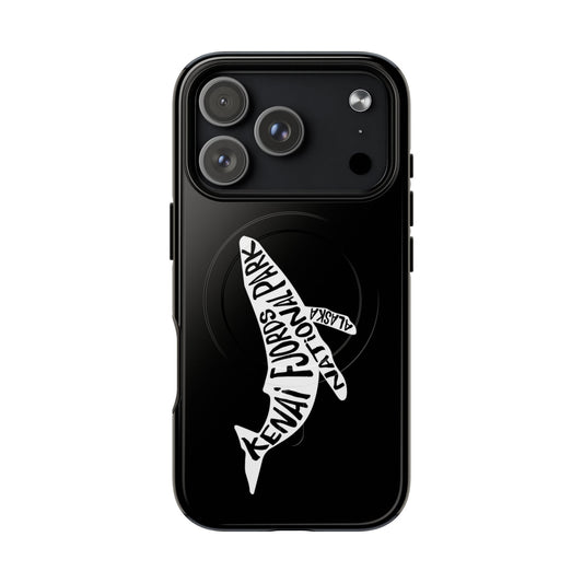 Kenai Fjords National Park iPhone case with MagSafe featuring humpback whale artwork.