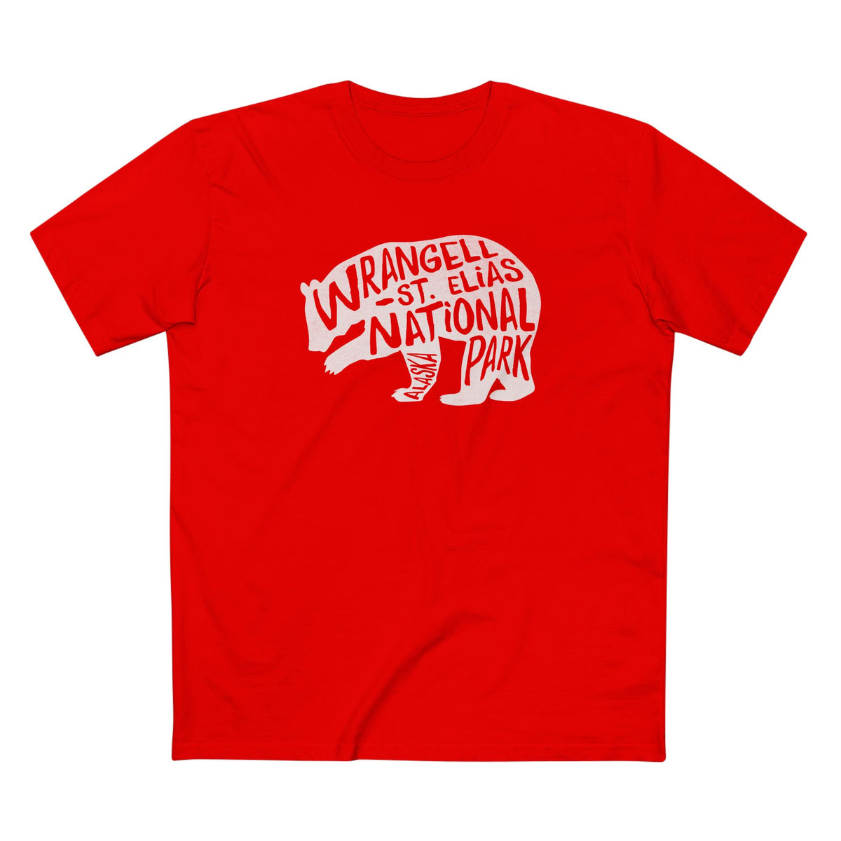 Wrangell - St. Elias National Park T-Shirt - Grizzly Bear in Red