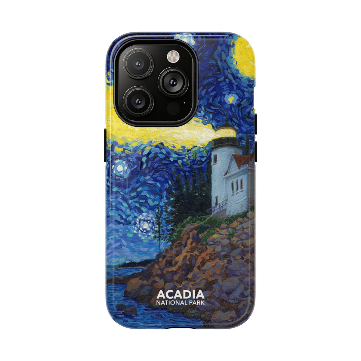 Acadia National Park iPhone Case with MagSafe - Starry Night Lighthouse