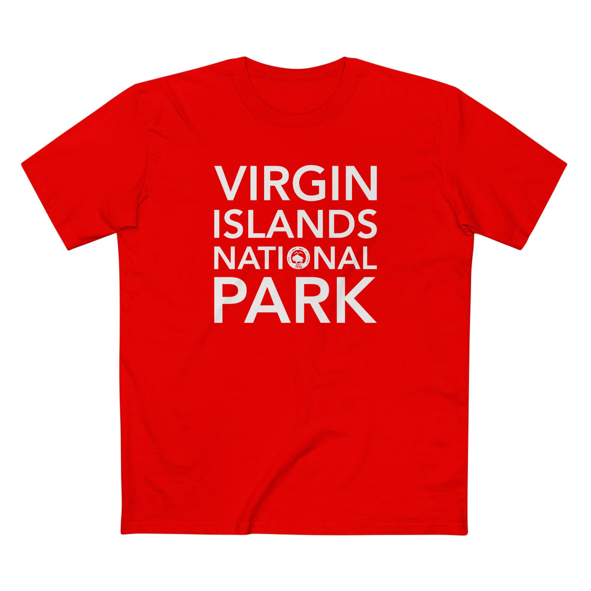 Virgin Islands National Park T-Shirt Block Text in Red