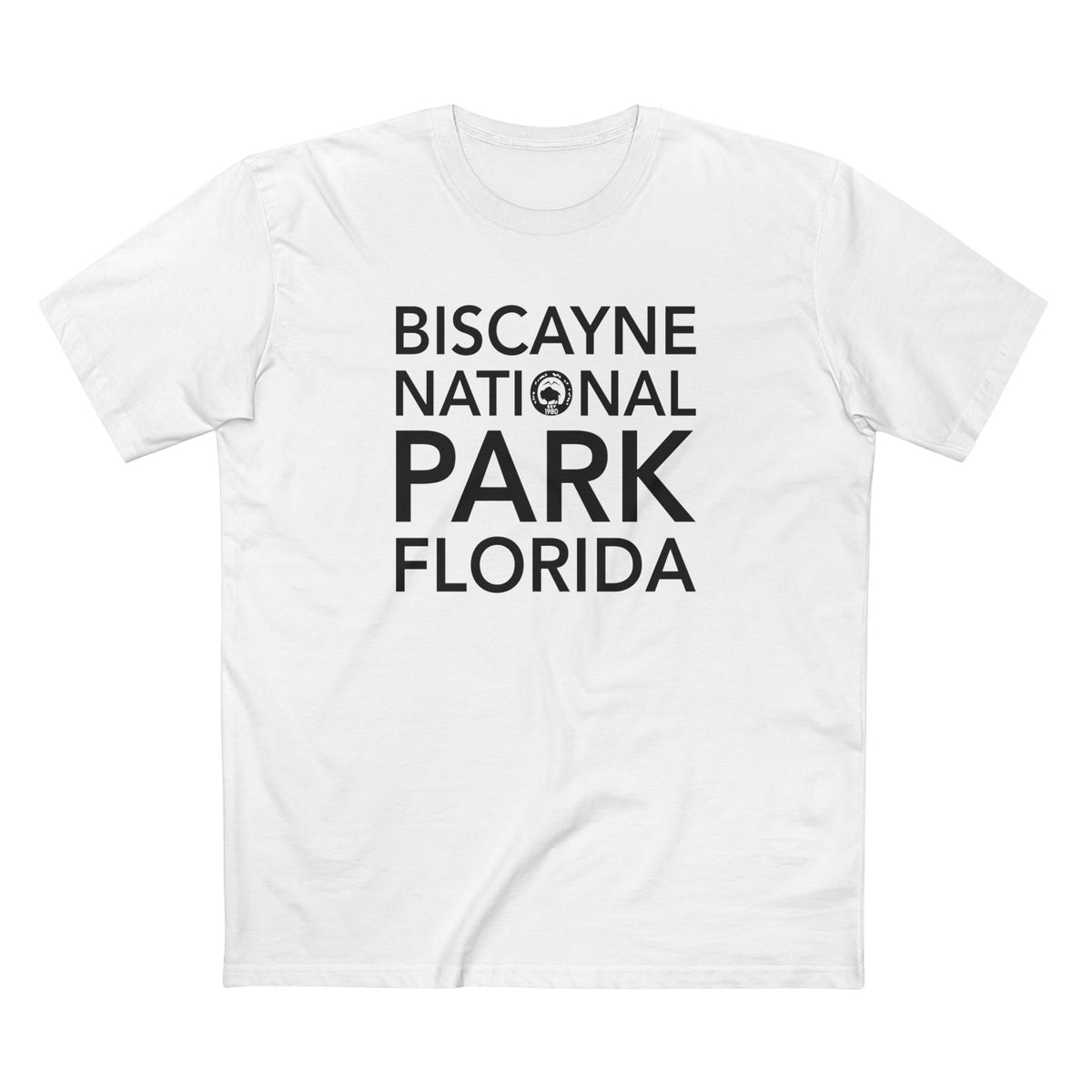 Biscayne National Park T-Shirt Block Text in White