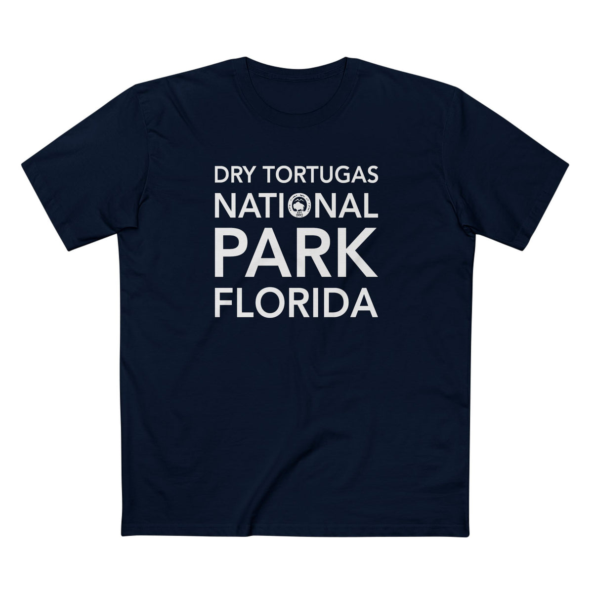 Dry Tortugas National Park T-Shirt Block Text in Navy