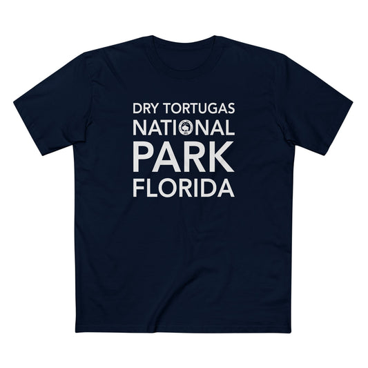 Dry Tortugas National Park T-Shirt Block Text in Navy