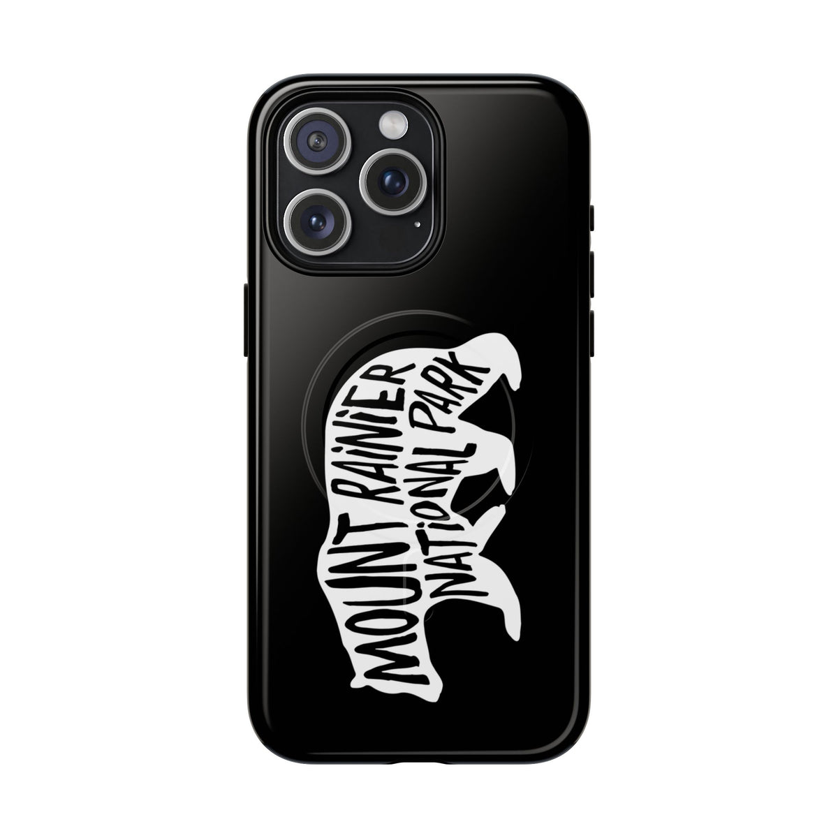 Mount Rainier National Park iPhone Case with MagSafe - Black Bear Design