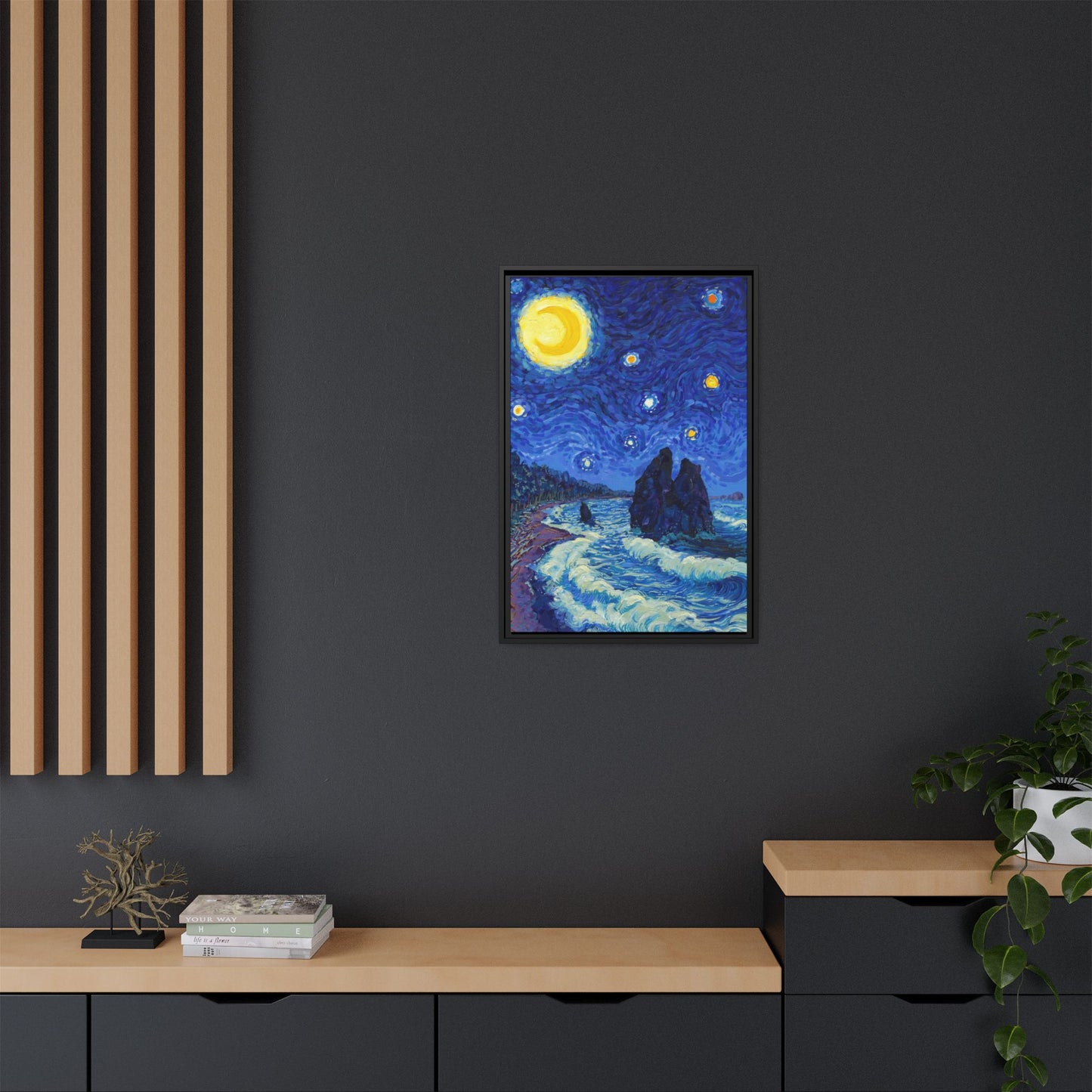 Olympic National Park Framed Canvas - The Starry Night