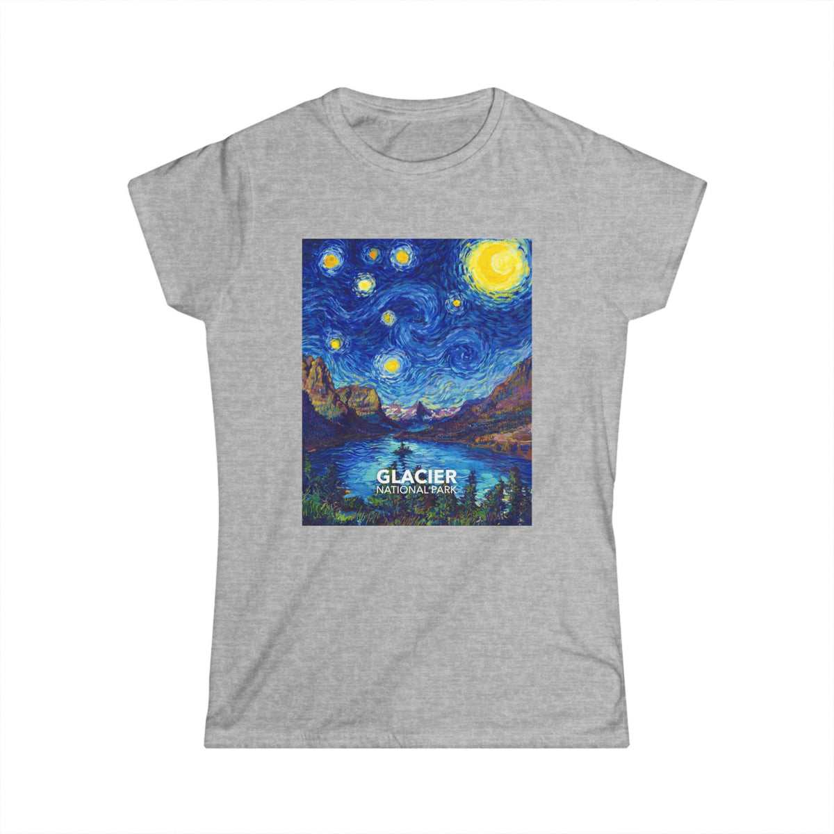 Glacier National Park T-Shirt - Women's Starry Night — close-up