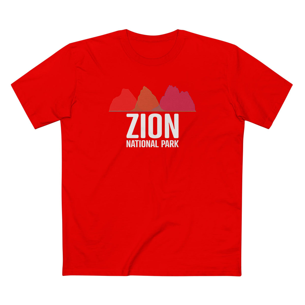 Zion National Park T-Shirt - Histogram Design in Red