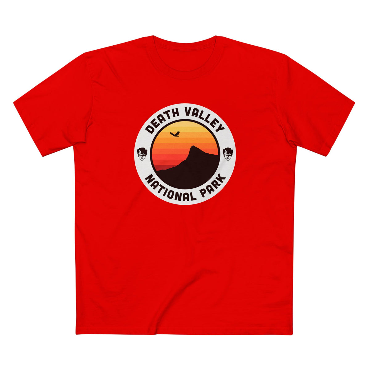 Death Valley National Park T-Shirt - Round Badge Design in Red