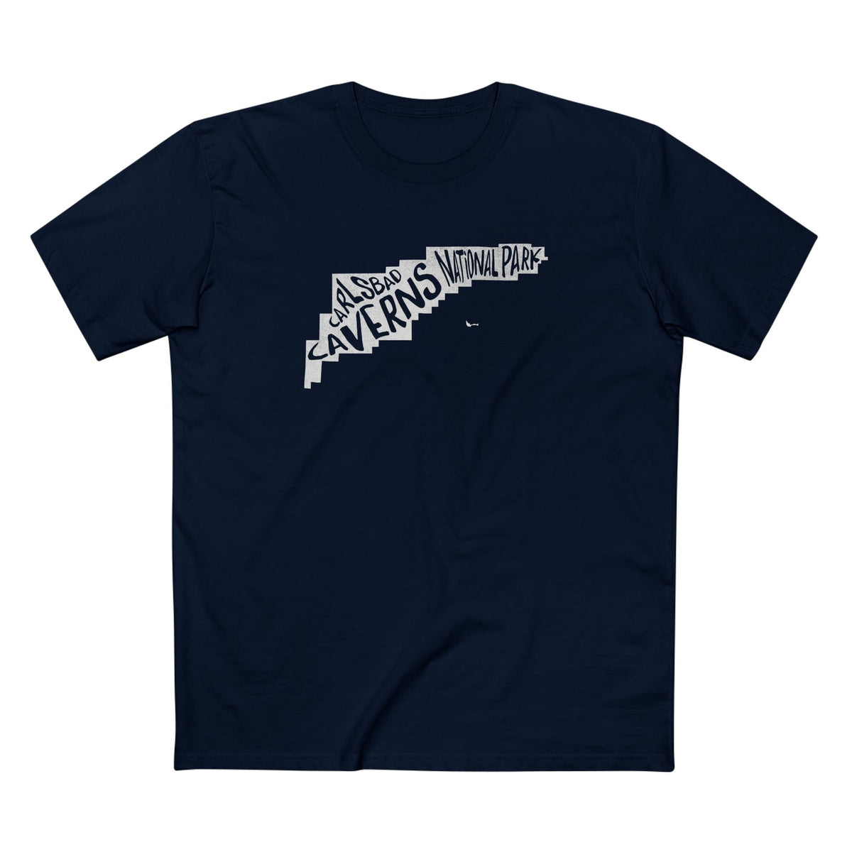 Carlsbad Caverns National Park T-Shirt - Map in Navy
