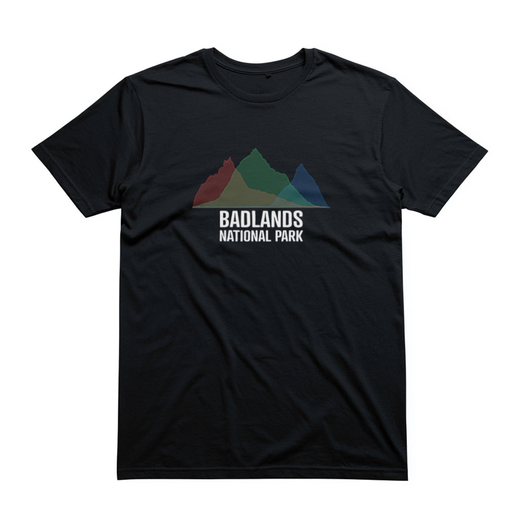 Badlands National Park T-Shirt - Histogram Design in Black
