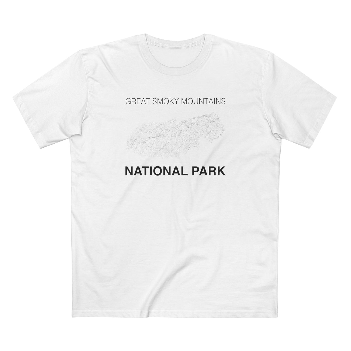 Great Smoky Mountains National Park T-Shirt - Topographical Lines in White