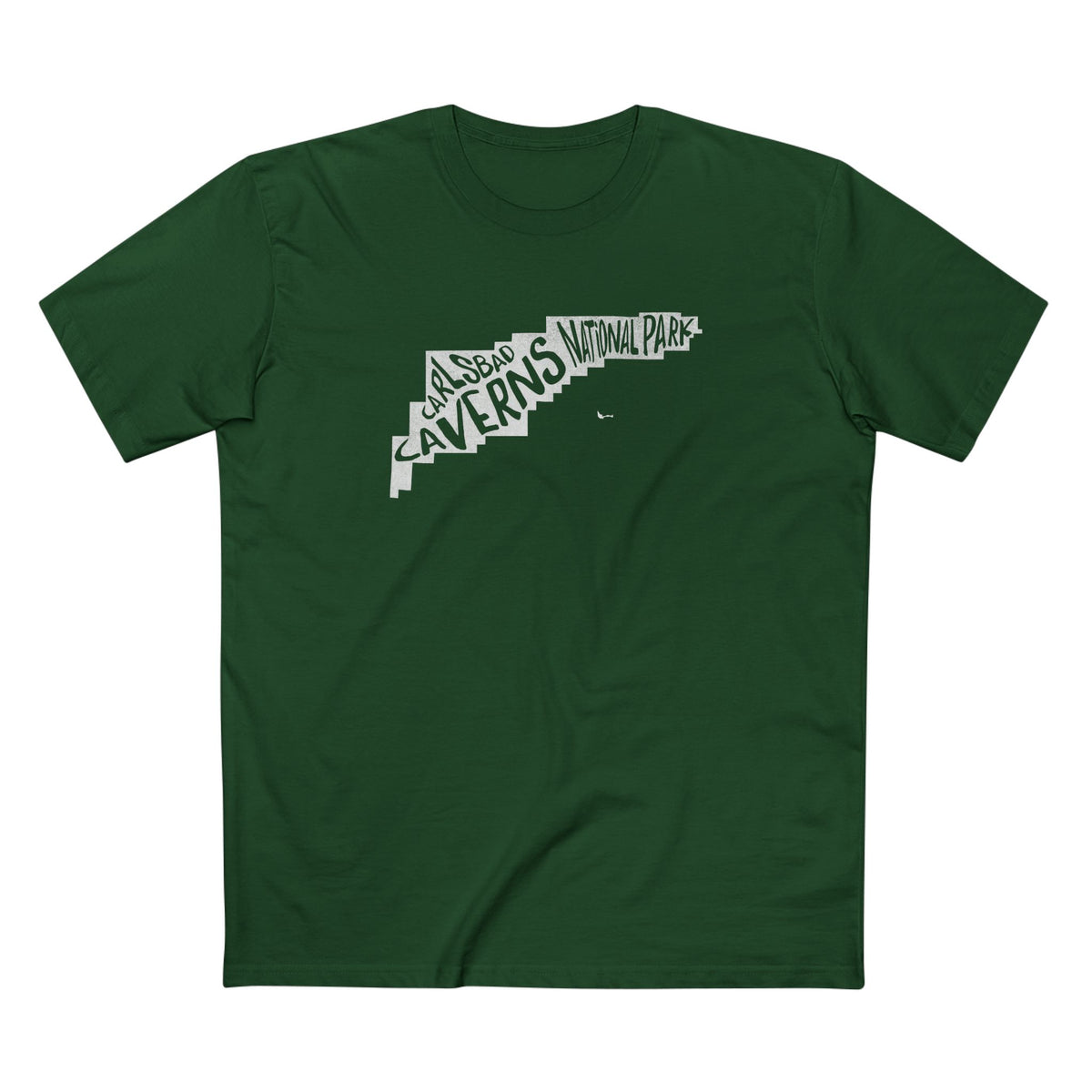 Carlsbad Caverns National Park T-Shirt - Map in Forest Green