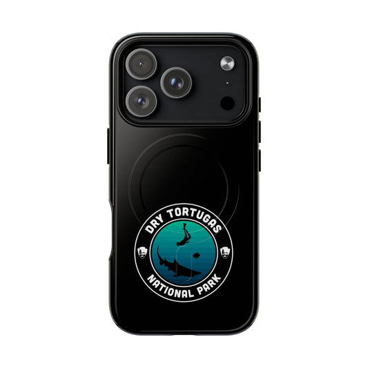 Dry Tortugas National Park iPhone case with MagSafe featuring round emblem artwork.
