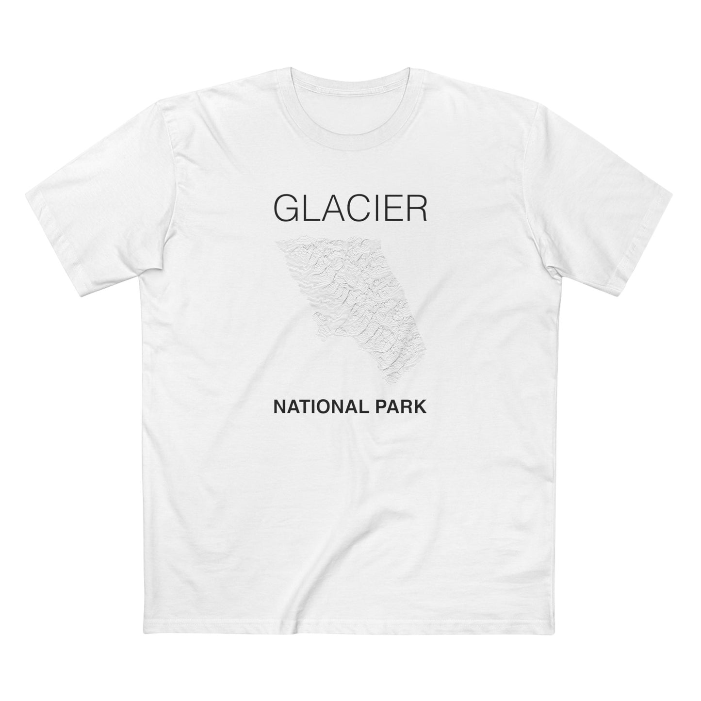 Glacier National Park T-Shirt Lines in White