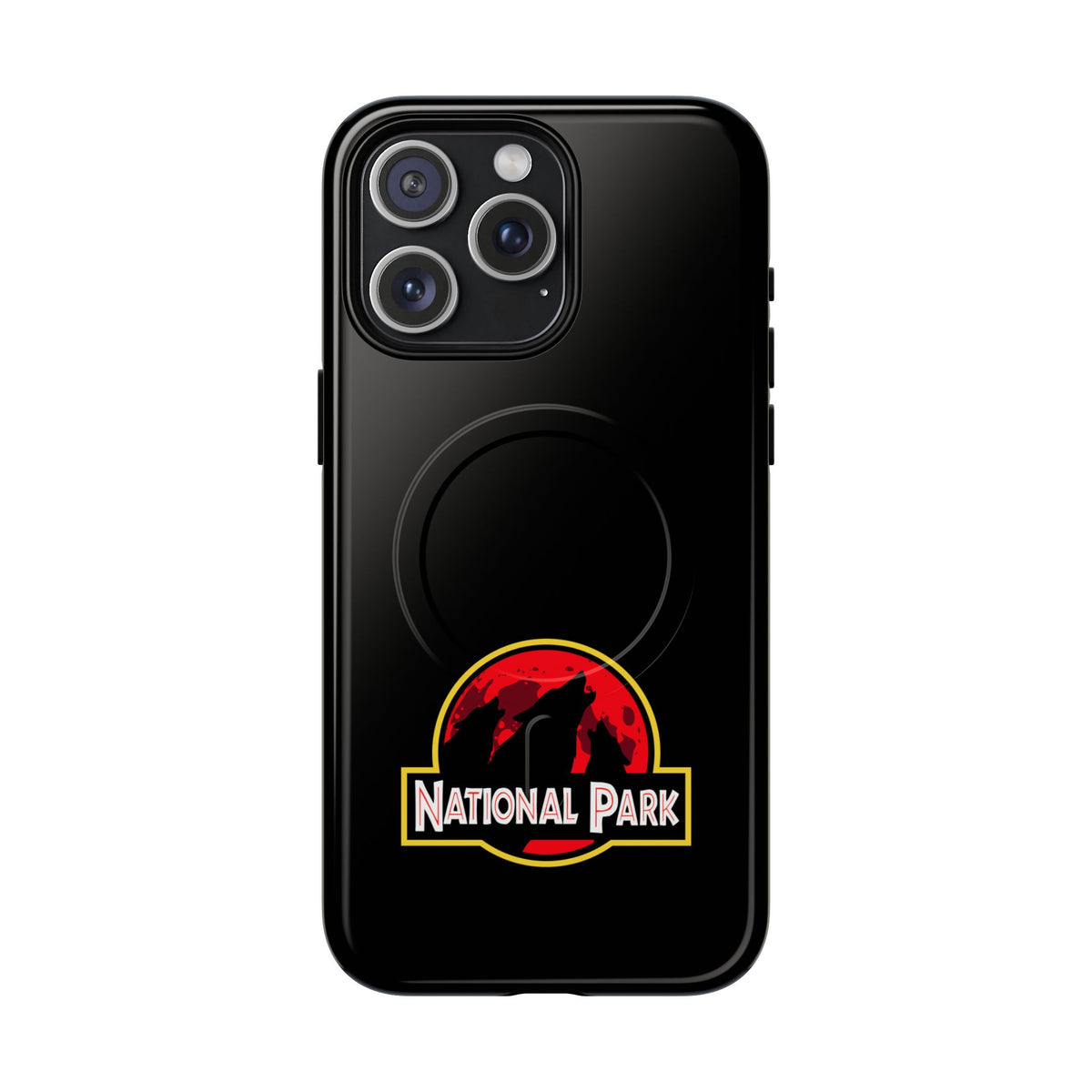 3 Wolf National Park iPhone Case with MagSafe - Parody Logo