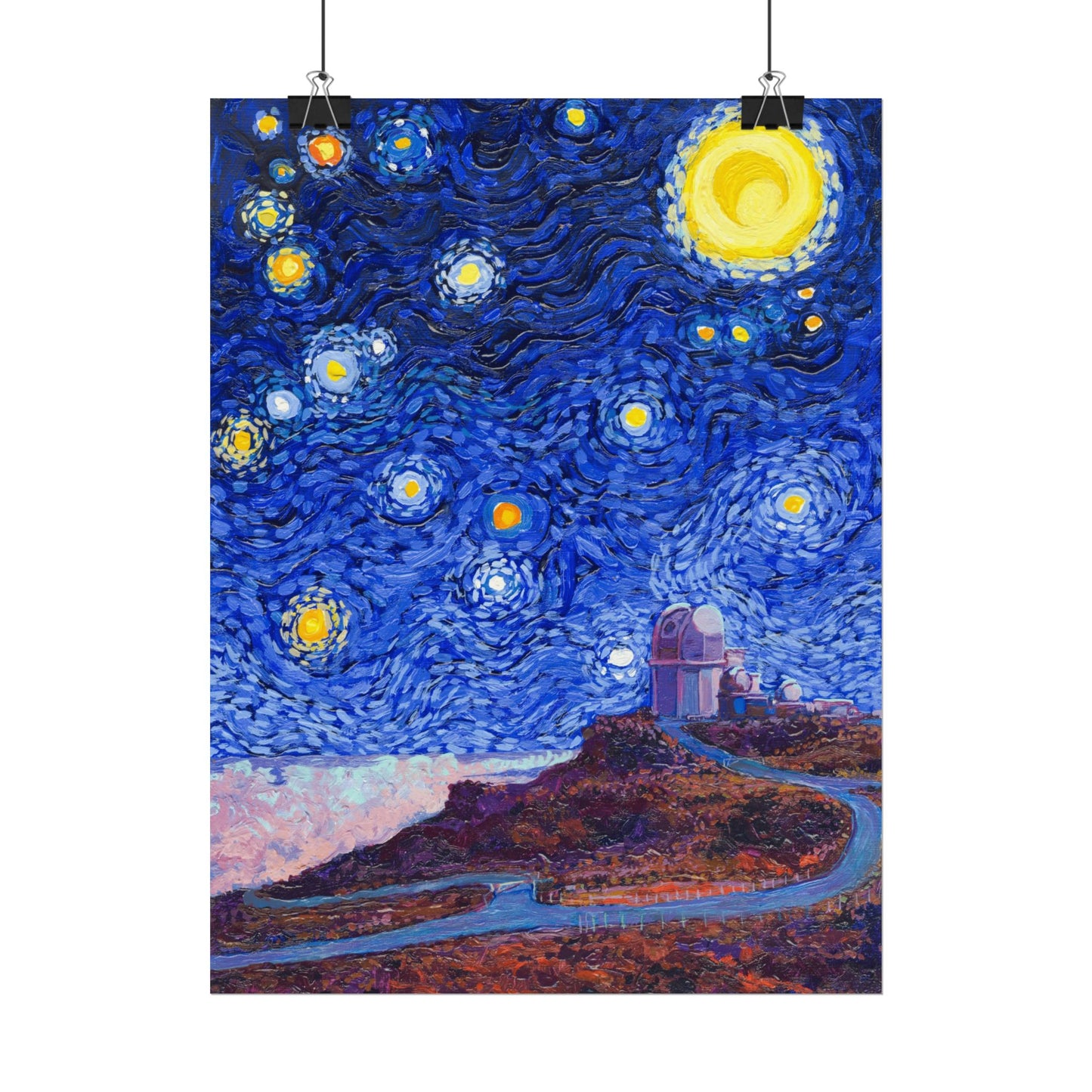 Haleakalā National Park Telescope Starry Night Poster - Premium Textured Paper
