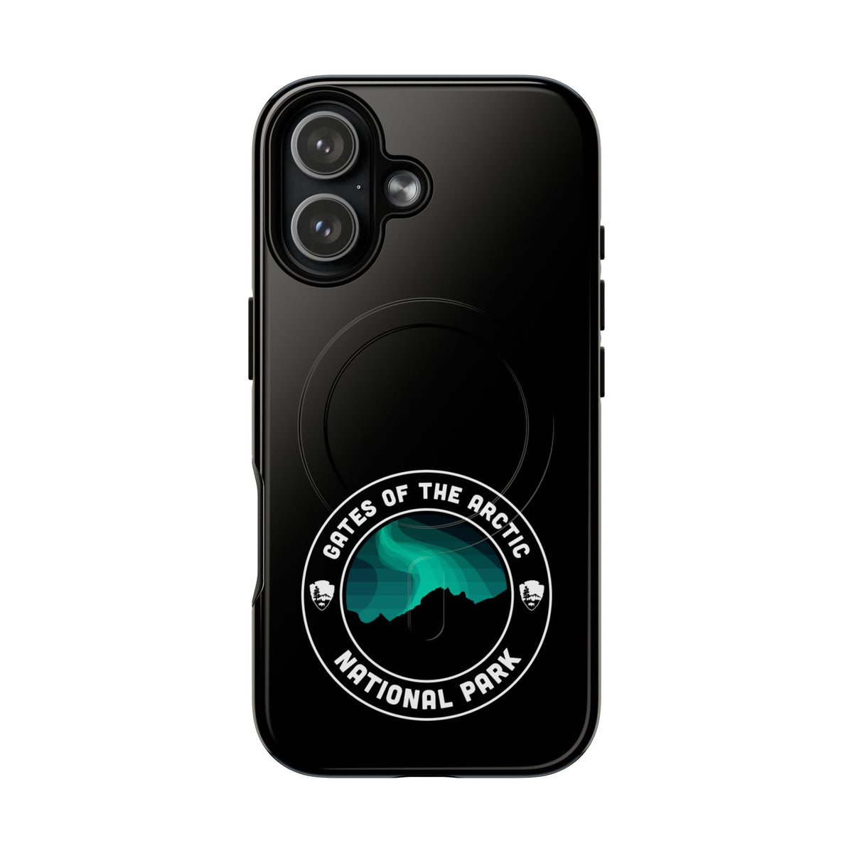Gates of the Arctic National Park iPhone Case with MagSafe - Round Emblem Design