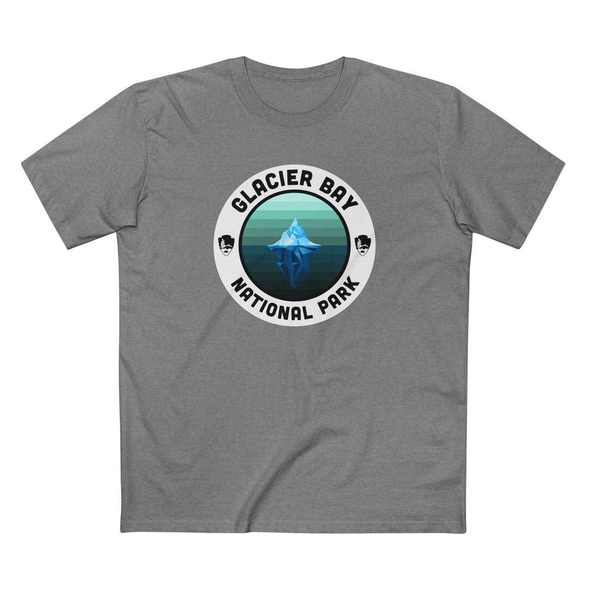 Glacier Bay National Park T-Shirt - Round Badge Design in Athletic Heather