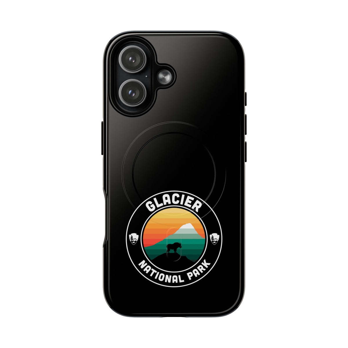 Glacier National Park iPhone Case with MagSafe - Round Emblem Design