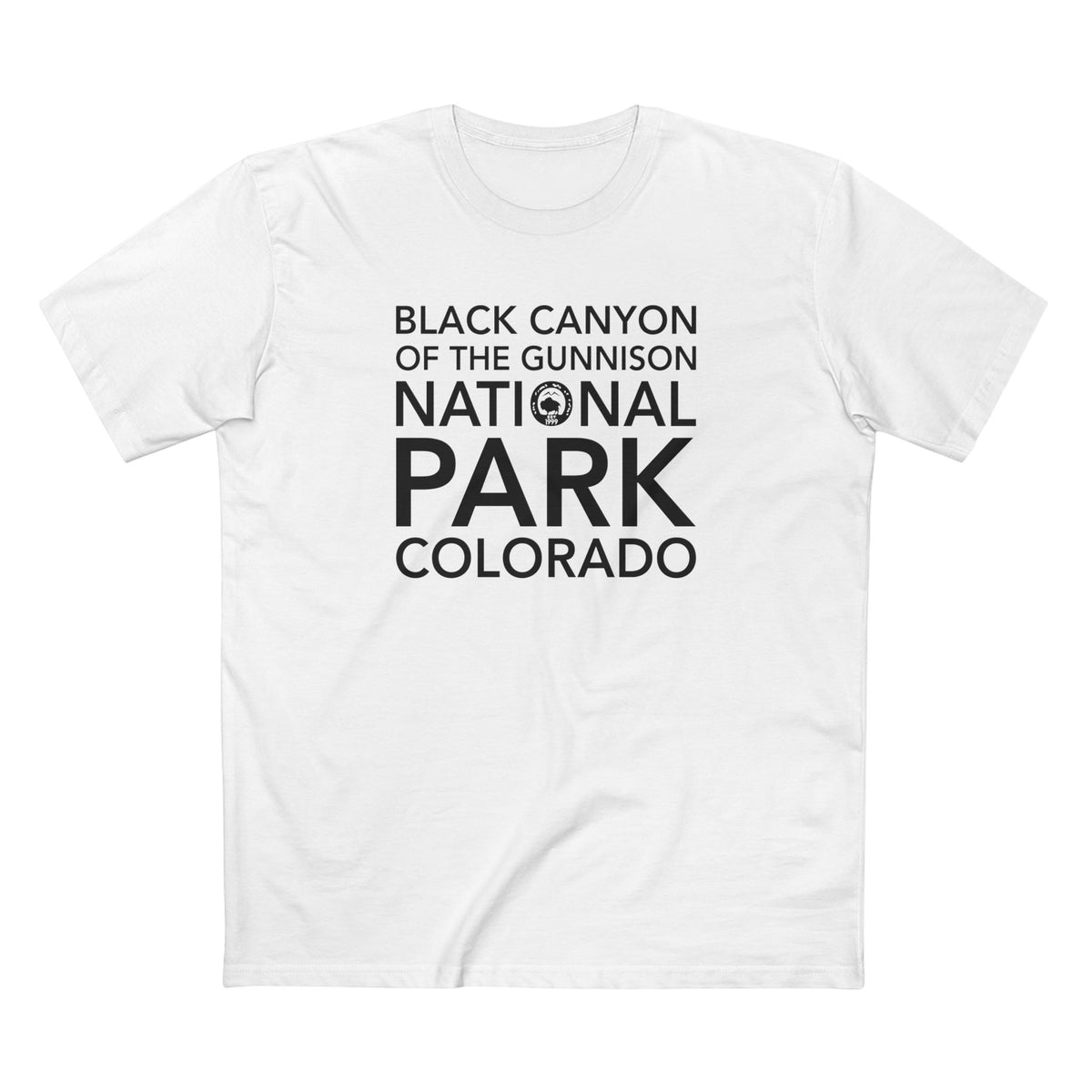 Black Canyon of the Gunnison National Park T-Shirt Block Text in White