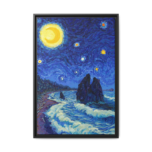 Olympic National Park Framed Canvas - The Starry Night