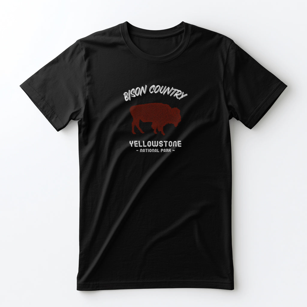 Yellowstone National Park T-Shirt - Bison Country in Black
