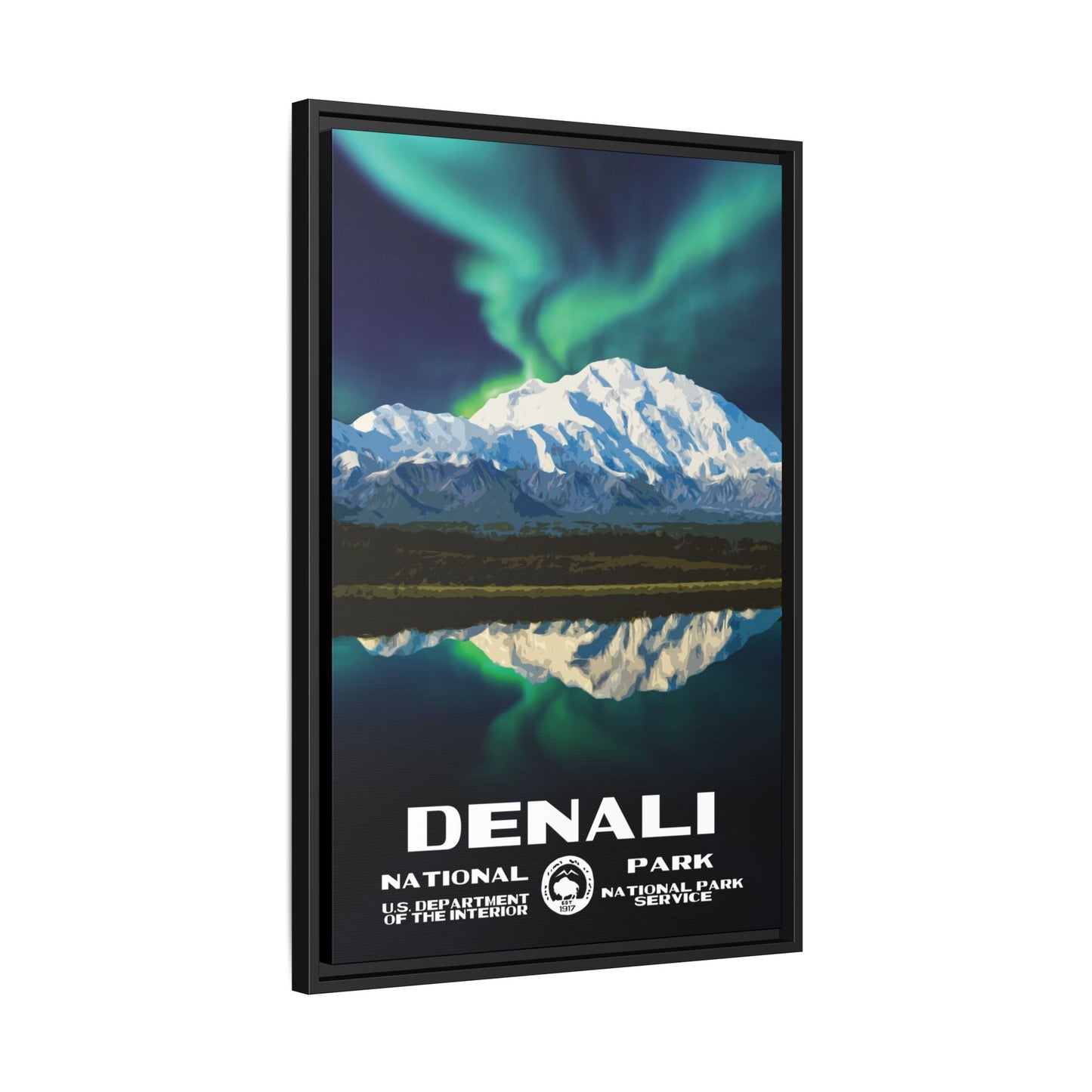 Denali National Park Framed Canvas - WPA Poster