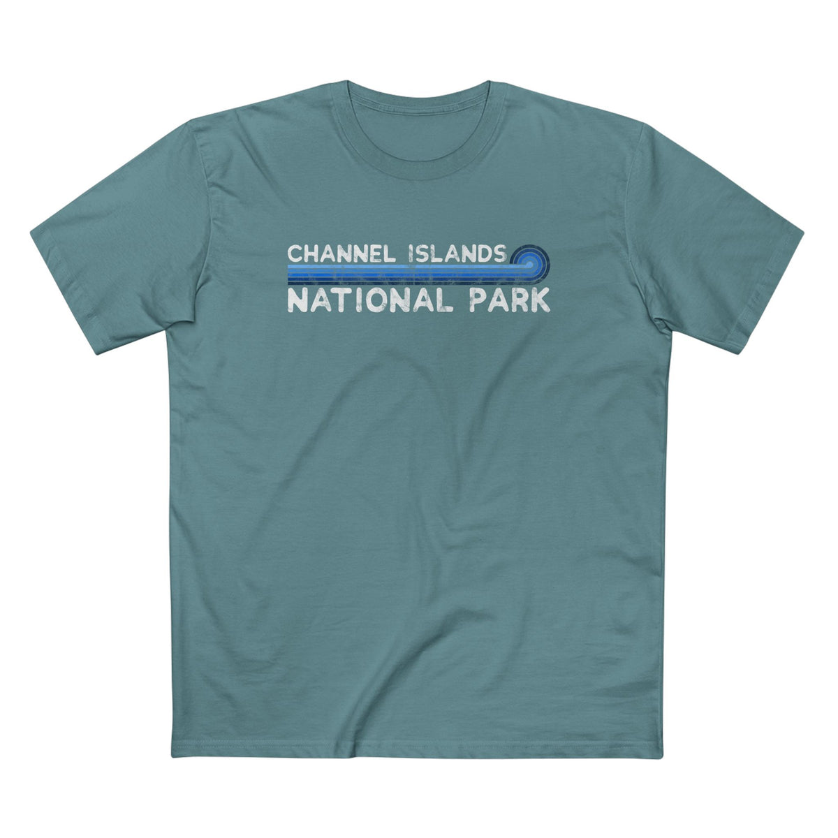 Channel Islands National Park T-Shirt - Blue Vintage Stretched Sunrise in Slate Blue