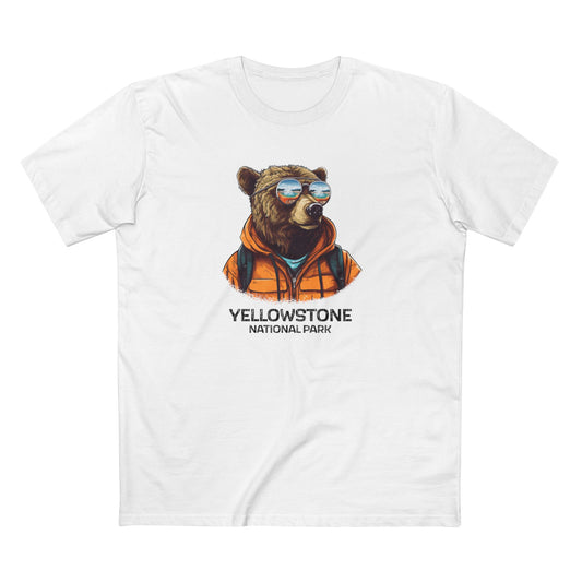 Yellowstone National Park T-Shirt - Grizzly Bear in White