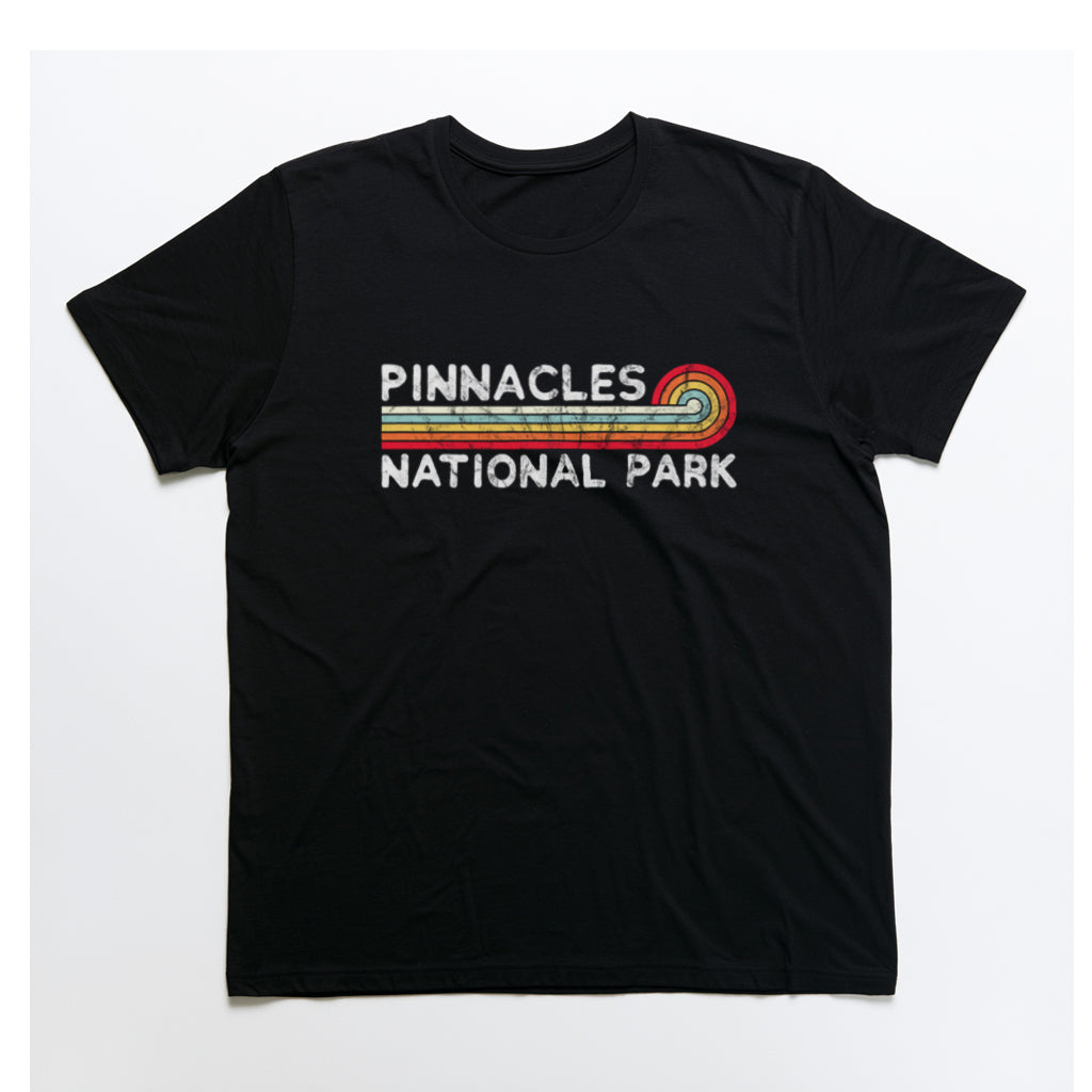 Pinnacles National Park T-Shirt - Vintage Stretched Sunrise in Black