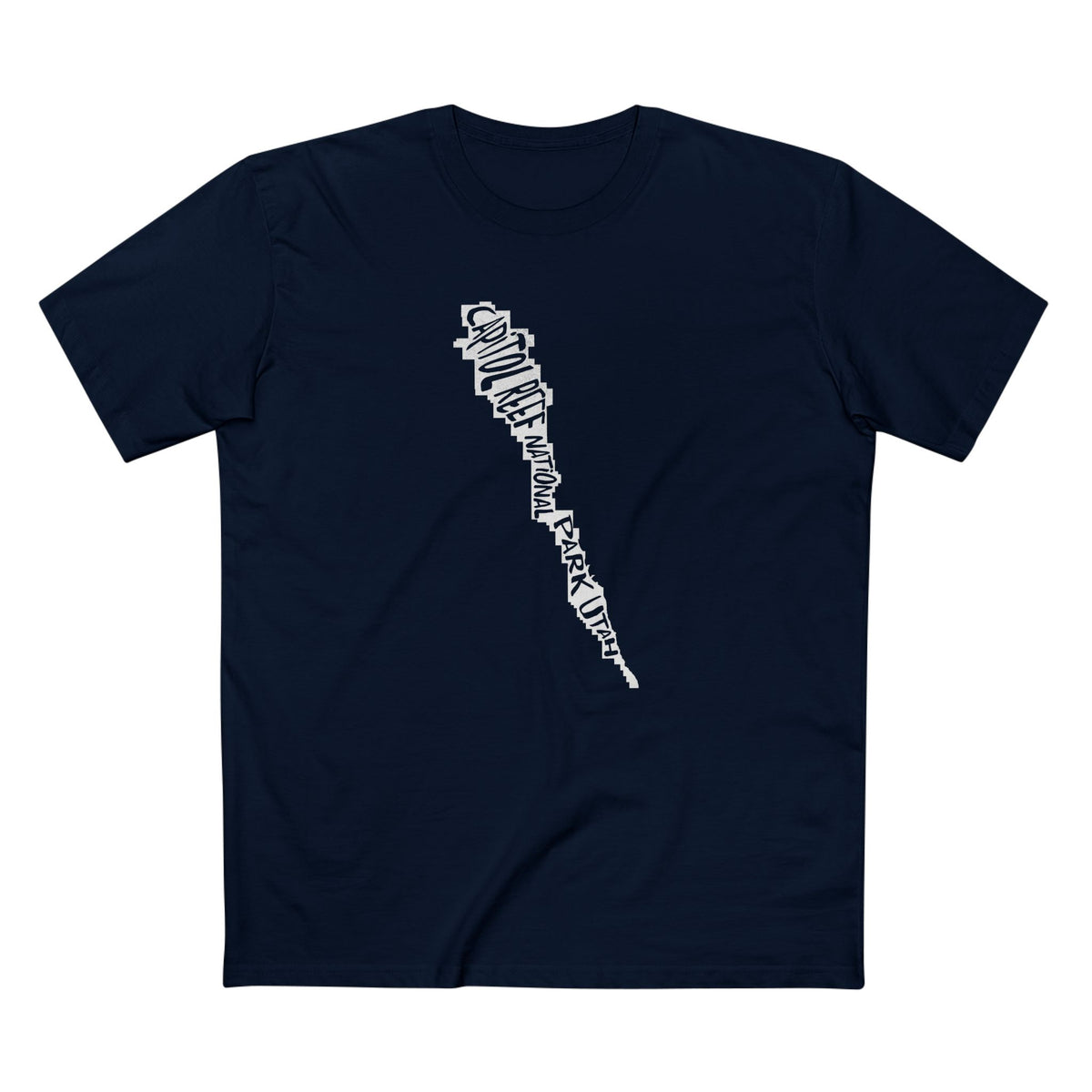 Capitol Reef National Park T-Shirt - Map in Navy