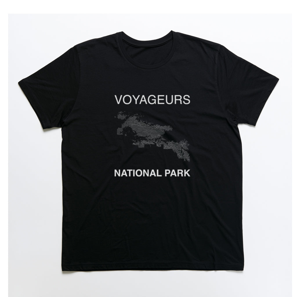 Voyageurs National Park T-Shirt Lines in Black