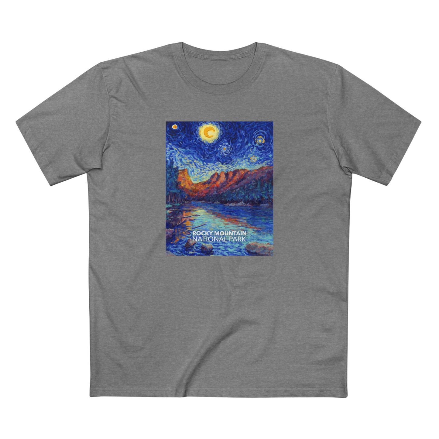 Rocky Mountain National Park T-Shirt - The Starry Night in Athletic Heather