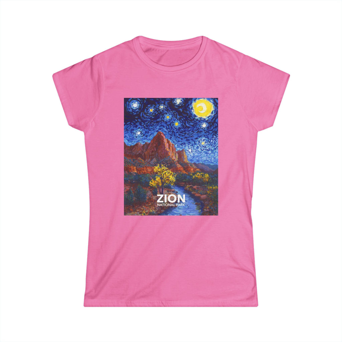 Zion National Park T-Shirt - Women's Starry Night — Van Gogh ‘Starry Night’-style design — gallery image 6