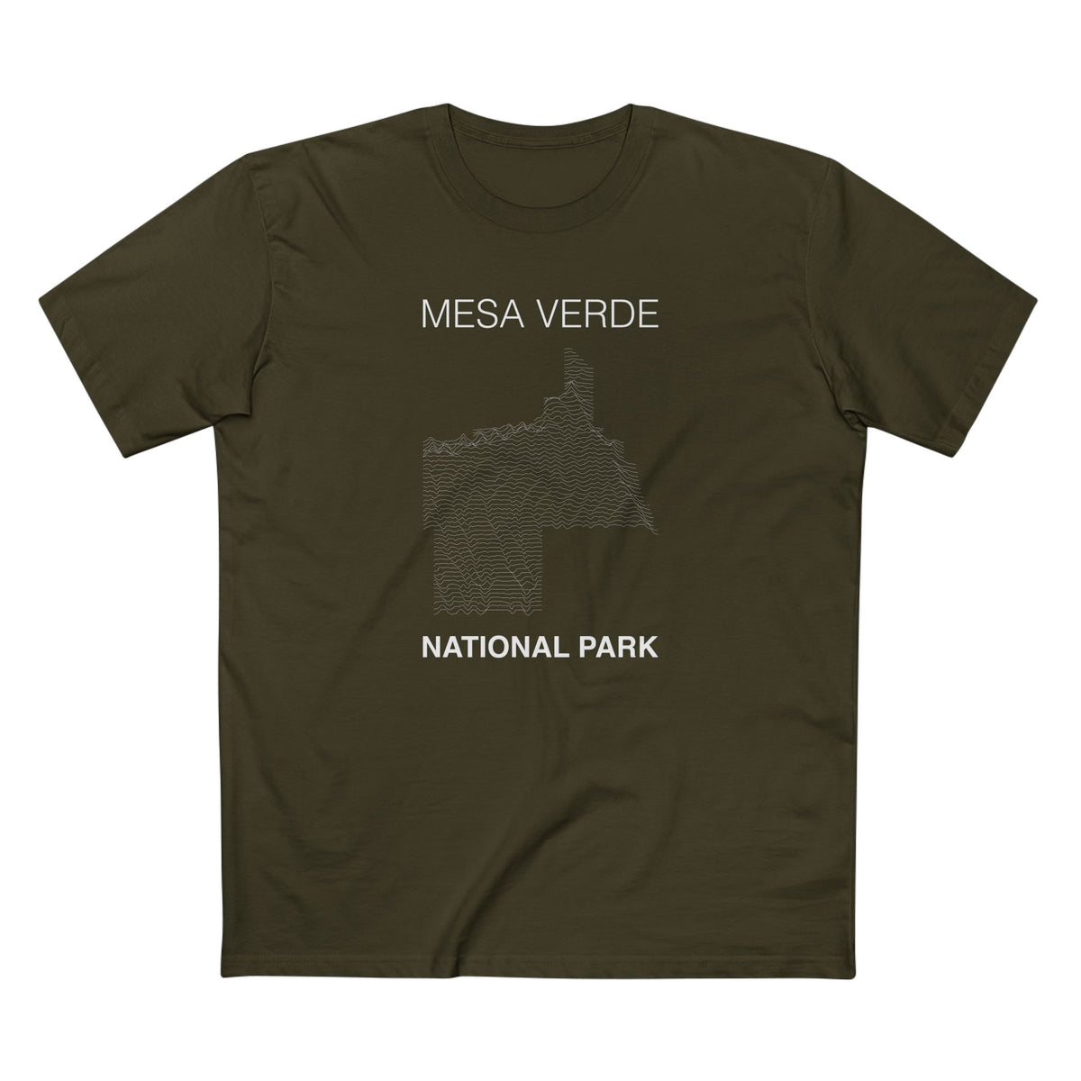 Mesa Verde National Park T-Shirt Lines in Army