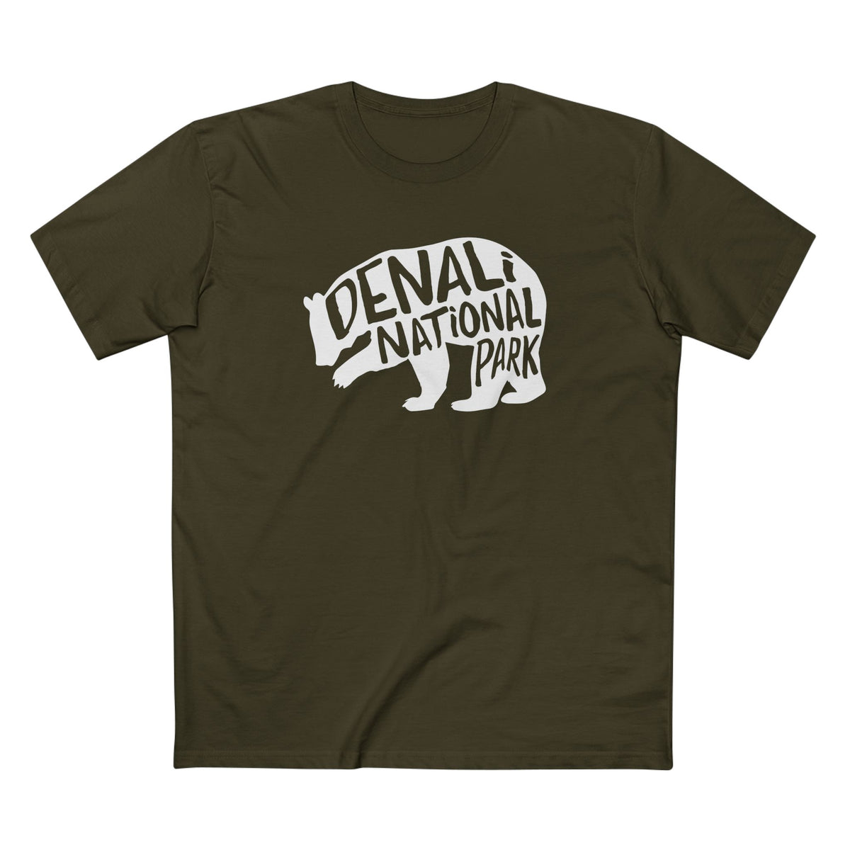 Denali National Park T-Shirt - Grizzly Bear in Army
