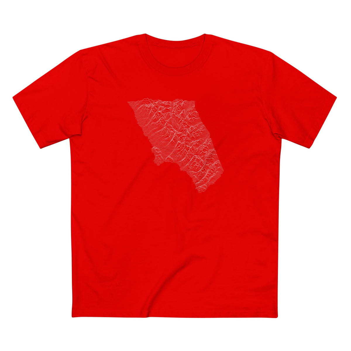 Glacier National Park T-Shirt - Topographical Lines in Red