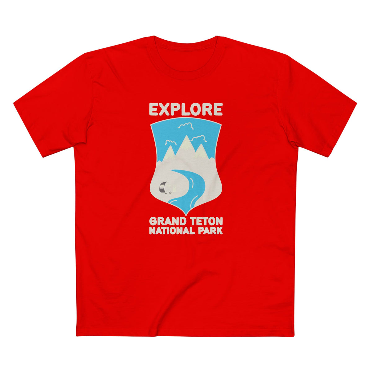 Grand Teton National Park T-Shirt - Camper in Red