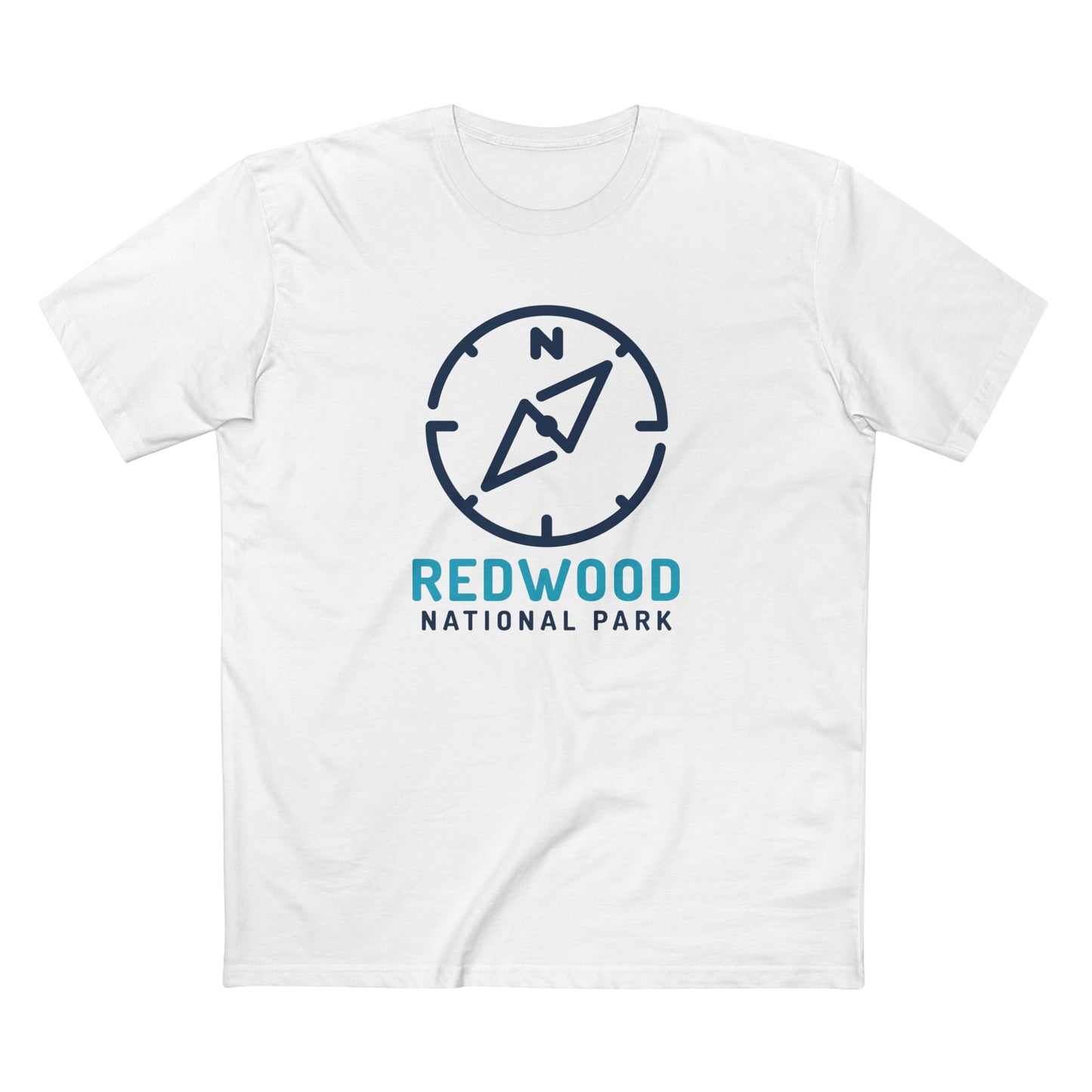 Redwood National Park T-Shirt Compass Design in White