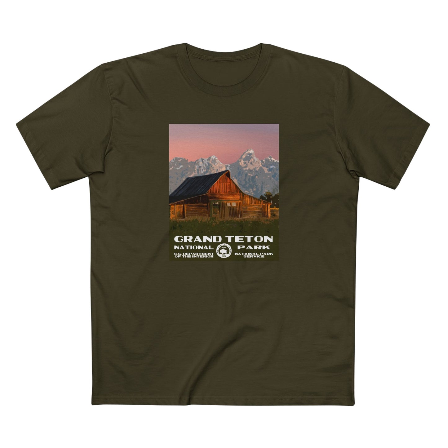 Grand Teton National Park T-Shirt - WPA Poster Barn in Army
