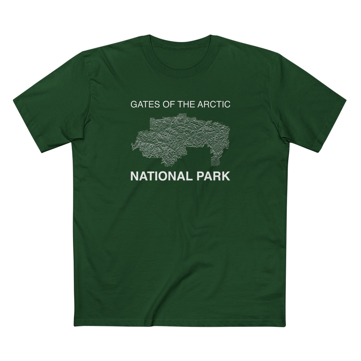 Gates of the Arctic National Park T-Shirt Lines in Forest Green