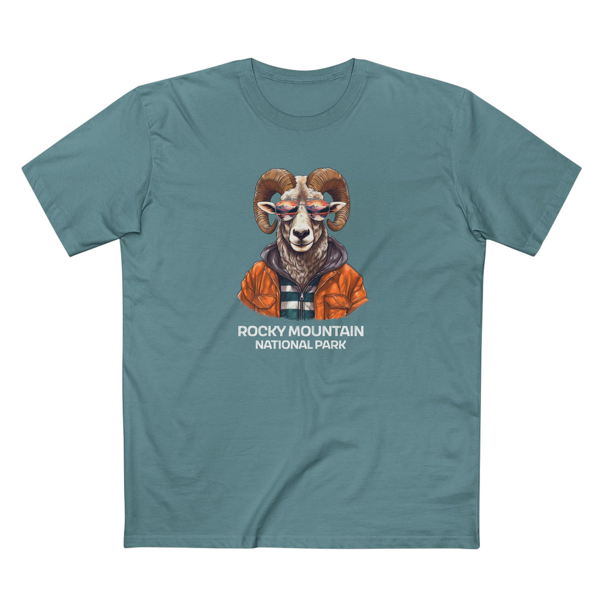 Rocky Mountain National Park T-Shirt - Bighorn Sheep in Slate Blue