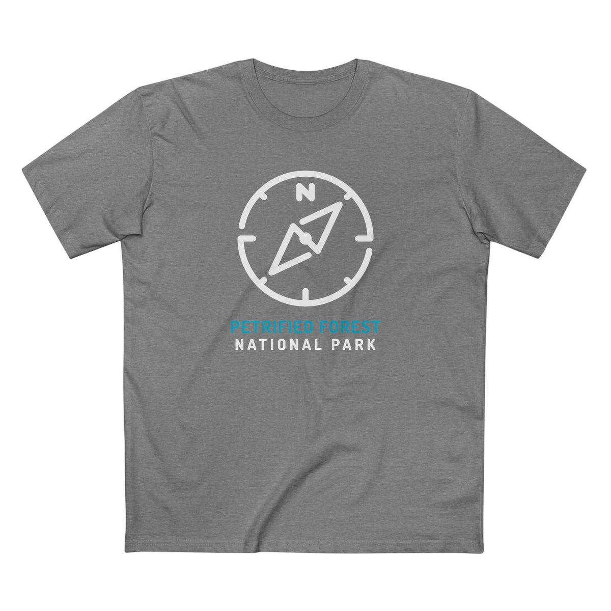 Petrified Forest National Park T-Shirt Compass Design in Athletic Heather