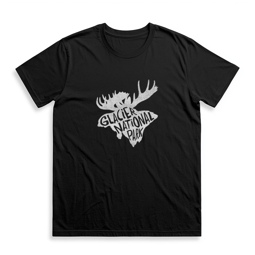 Glacier National Park T-Shirt - Moose in Black